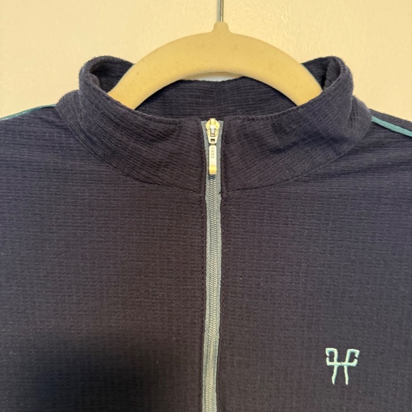 Horse Pilot Suntech Navy Quarter Zip Long Sleeve Top Mesh Medium Equestrian - Picture 2 of 14